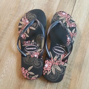 Floral Flip Flops